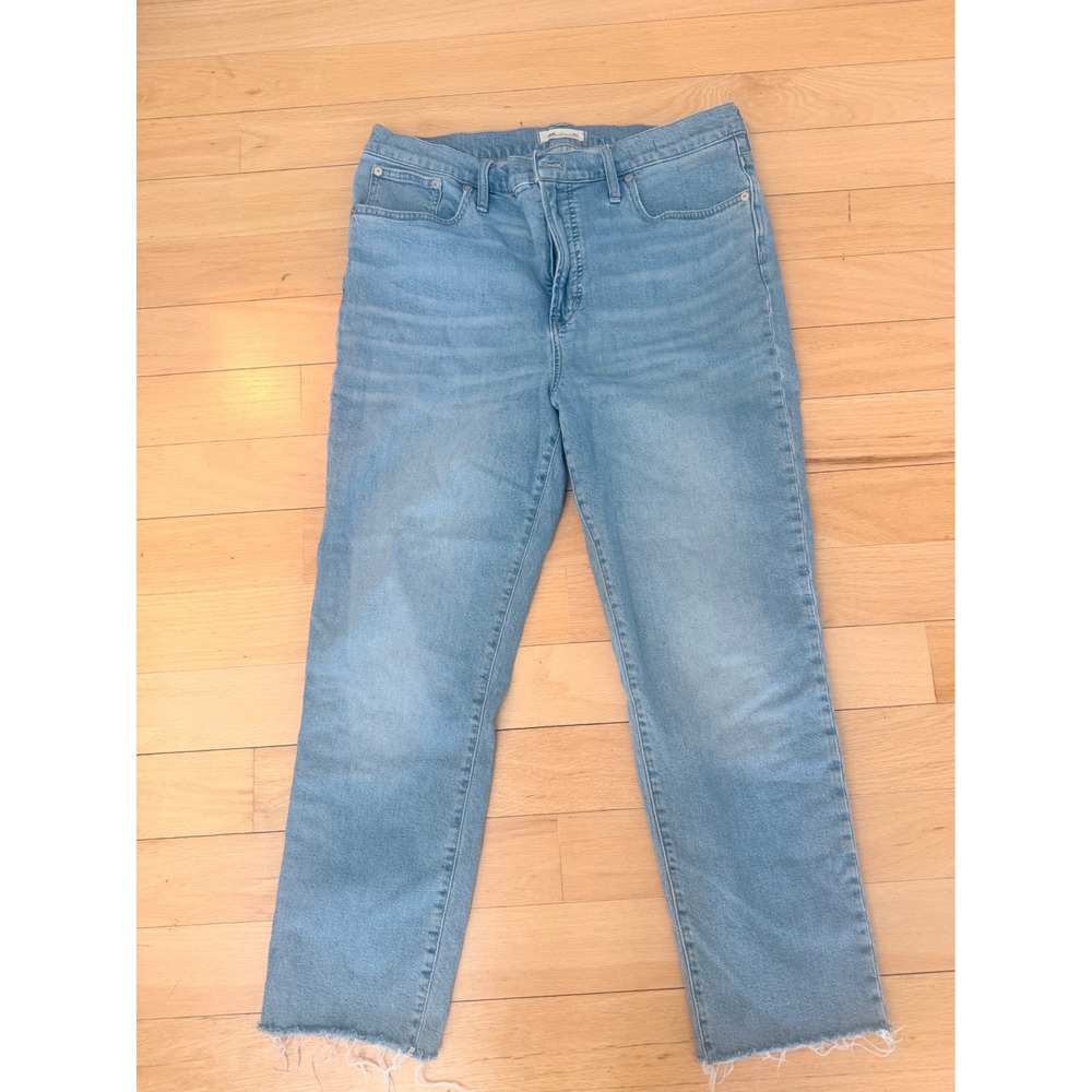 Madewell The Perfect Vintage Jean Light Wash Raw Hem Mom Jeans Womens 32 - Picture 5 of 8